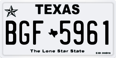 TX license plate BGF5961