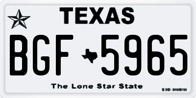 TX license plate BGF5965