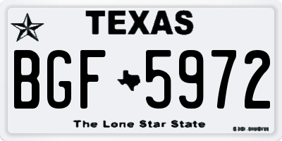 TX license plate BGF5972
