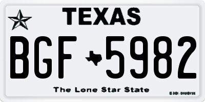 TX license plate BGF5982