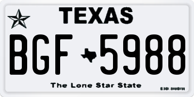 TX license plate BGF5988