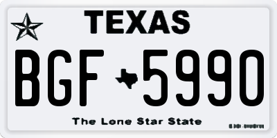 TX license plate BGF5990