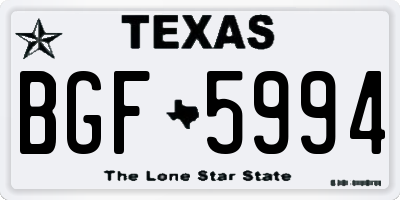 TX license plate BGF5994