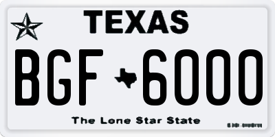 TX license plate BGF6000
