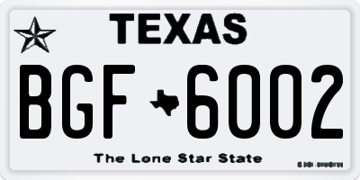 TX license plate BGF6002