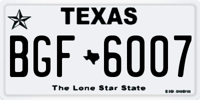 TX license plate BGF6007