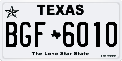 TX license plate BGF6010