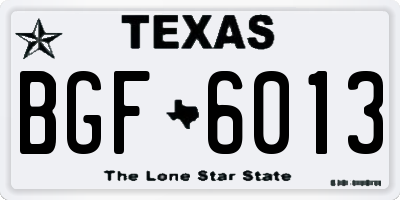 TX license plate BGF6013