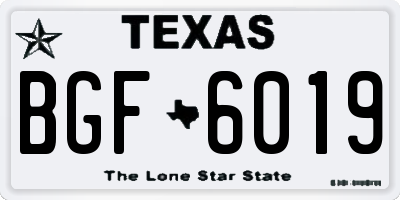 TX license plate BGF6019