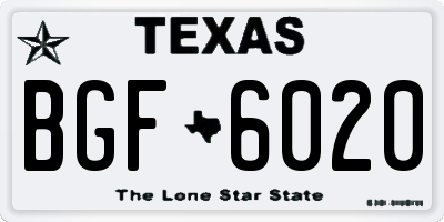 TX license plate BGF6020