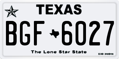TX license plate BGF6027