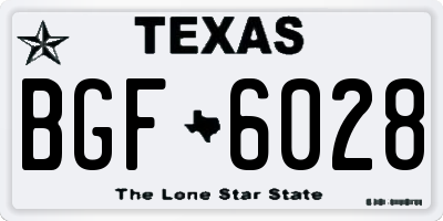 TX license plate BGF6028