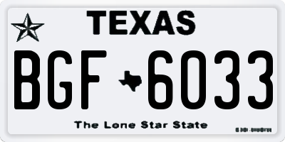 TX license plate BGF6033