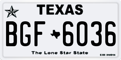 TX license plate BGF6036
