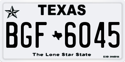 TX license plate BGF6045