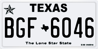 TX license plate BGF6046