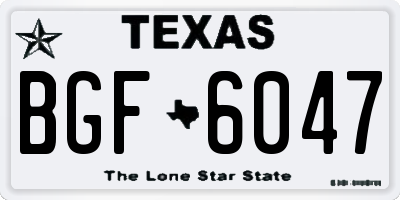 TX license plate BGF6047