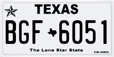 TX license plate BGF6051