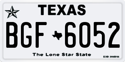 TX license plate BGF6052