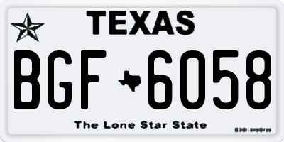 TX license plate BGF6058