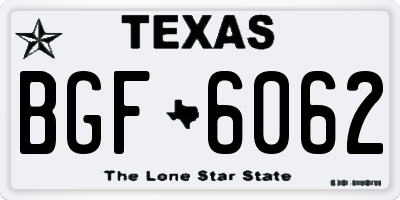 TX license plate BGF6062