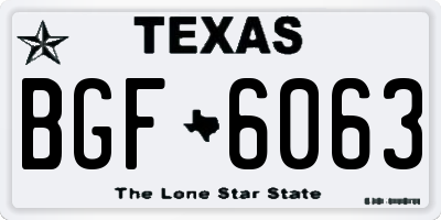 TX license plate BGF6063