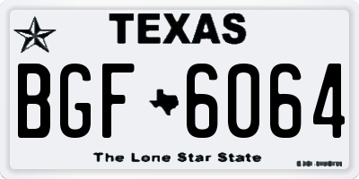 TX license plate BGF6064