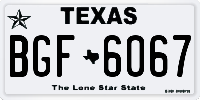 TX license plate BGF6067