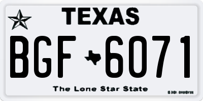 TX license plate BGF6071
