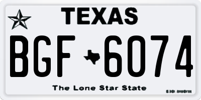 TX license plate BGF6074
