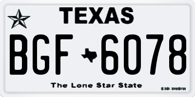 TX license plate BGF6078