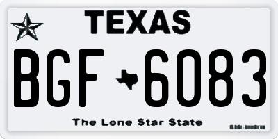 TX license plate BGF6083