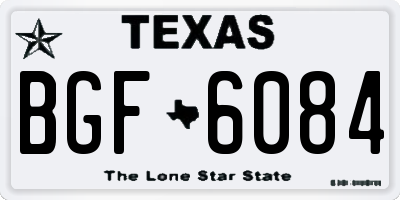 TX license plate BGF6084