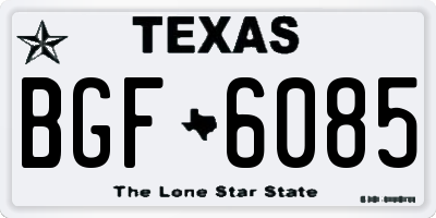 TX license plate BGF6085