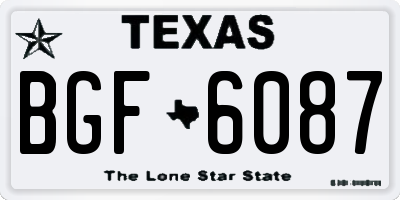 TX license plate BGF6087