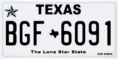 TX license plate BGF6091