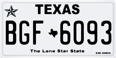 TX license plate BGF6093