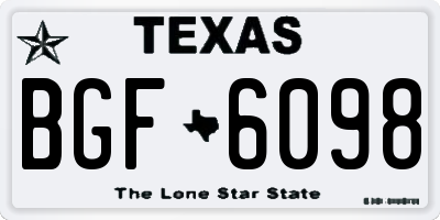 TX license plate BGF6098