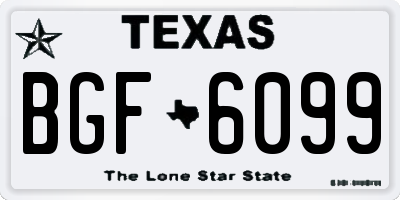TX license plate BGF6099