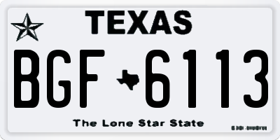 TX license plate BGF6113