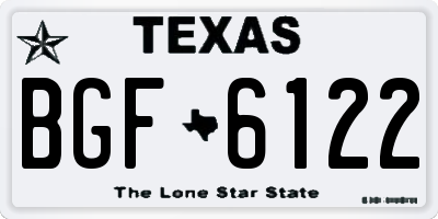 TX license plate BGF6122