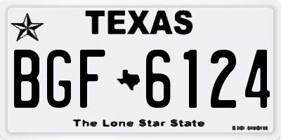 TX license plate BGF6124