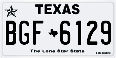 TX license plate BGF6129