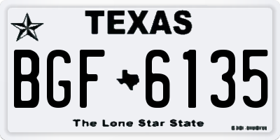 TX license plate BGF6135