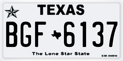 TX license plate BGF6137