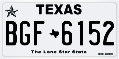 TX license plate BGF6152