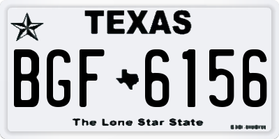 TX license plate BGF6156