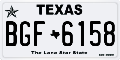 TX license plate BGF6158