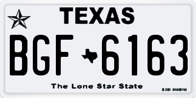 TX license plate BGF6163