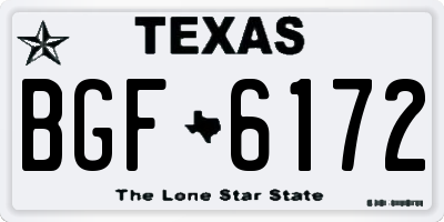 TX license plate BGF6172